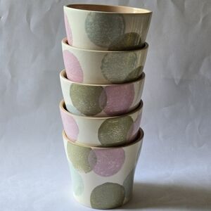 Scheurich Pastel Polka Dot Ceramic Pots - Set of 5